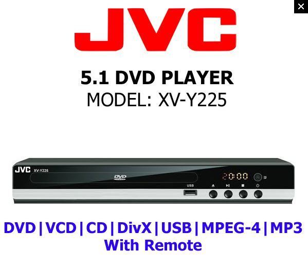 JVC All Region Code Free DVD Player! 5.1 Channel - Plays PAL NTSC Disc Worldwide