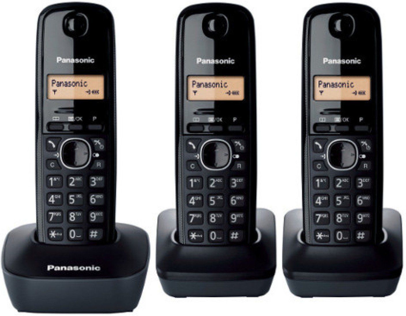Panasonic KX-TG1613 New 220 Volt 3-Handset Cordless Phone 220v-240v For Overseas Use