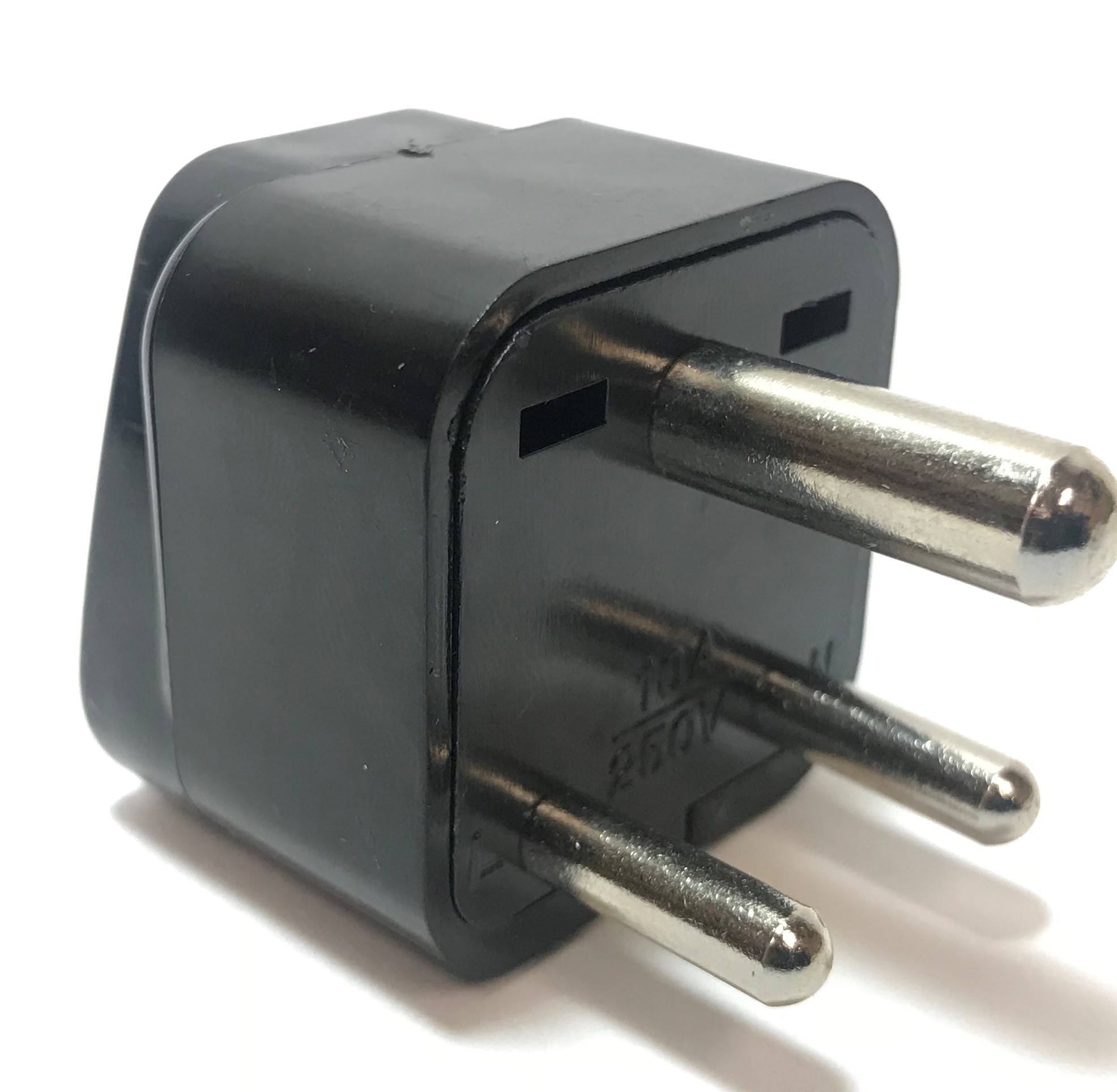 Seven Star SS415 Black India 3-Pin Universal Plug Adapter Type D plug adapter for India, India plugs, indian adapter plug, type D india plug adapters, adaptor, seven star ss415, indian style plug socket, indian universal plug, india round pin adapters, three pin,3 pin,2 prong, europe, asia, africa, india, uk, universal adapters,220 plug,220v adapter,220 volt adapter,220 adaptor