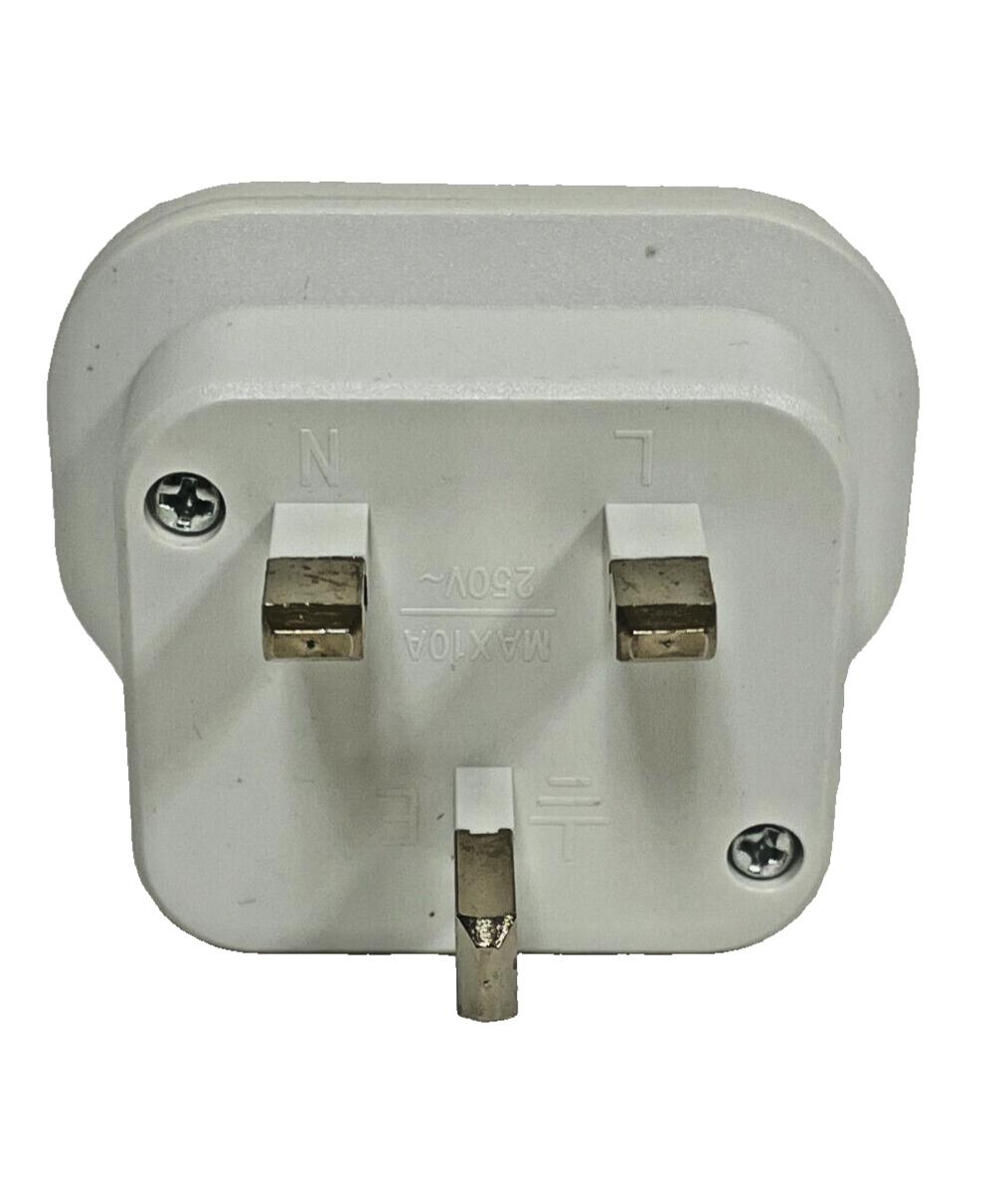 Seven Star SS-414-N Type G UK Ireland UAE Style Universal Plug Adapter With 2 Output White 