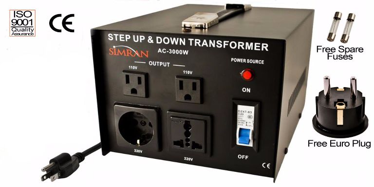 Simran AC-2000 Watt Step Up Down Voltage Converter, 2000W Transformer