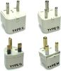 4-Pack Universal Travel Plug Adapters For Europe, India, Africa, UK, Hong Kong, Saudi Arabia - Type C,D,G,M, White