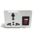 609H Universal Round Pin Plug Adapter with ON/OFF Switch for European Type C Outlet - 609H