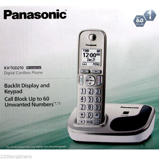 Panasonic KX-TGD210N Expandable Digital Cordless Phone with 1 Handset 