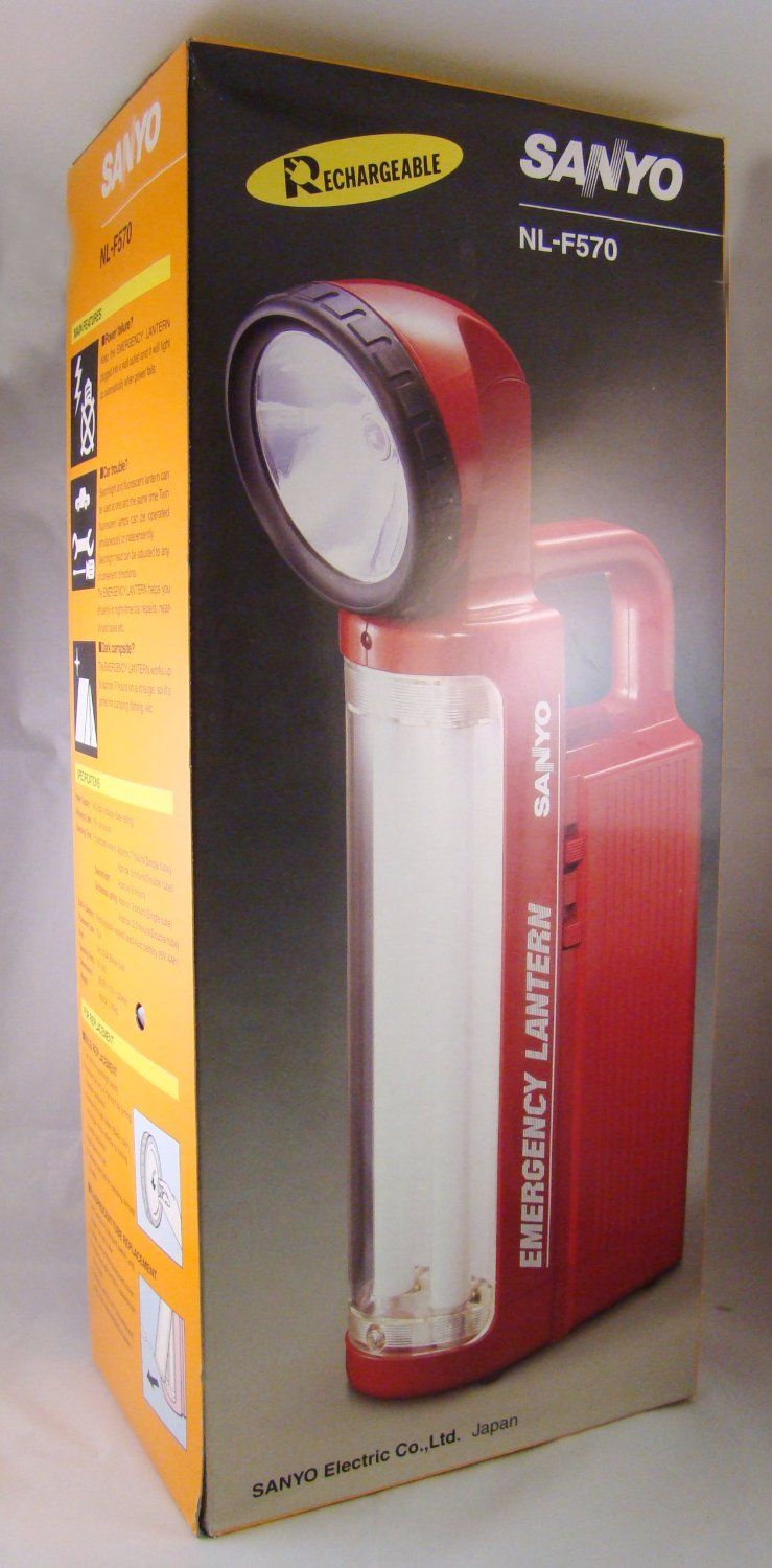 Sanyo NL-F570 220 Volt Rechargeable Dual Flashlight Lantern