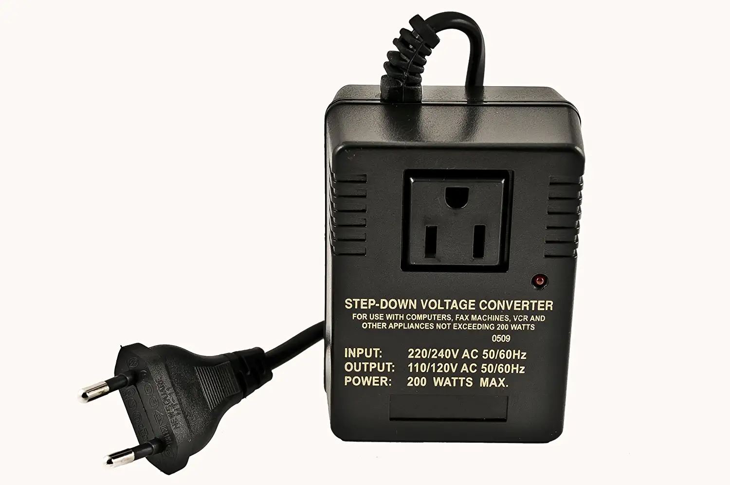VCT Simran VM-200 200 Watt 220V to 110V Step Down Travel Voltage Converter  