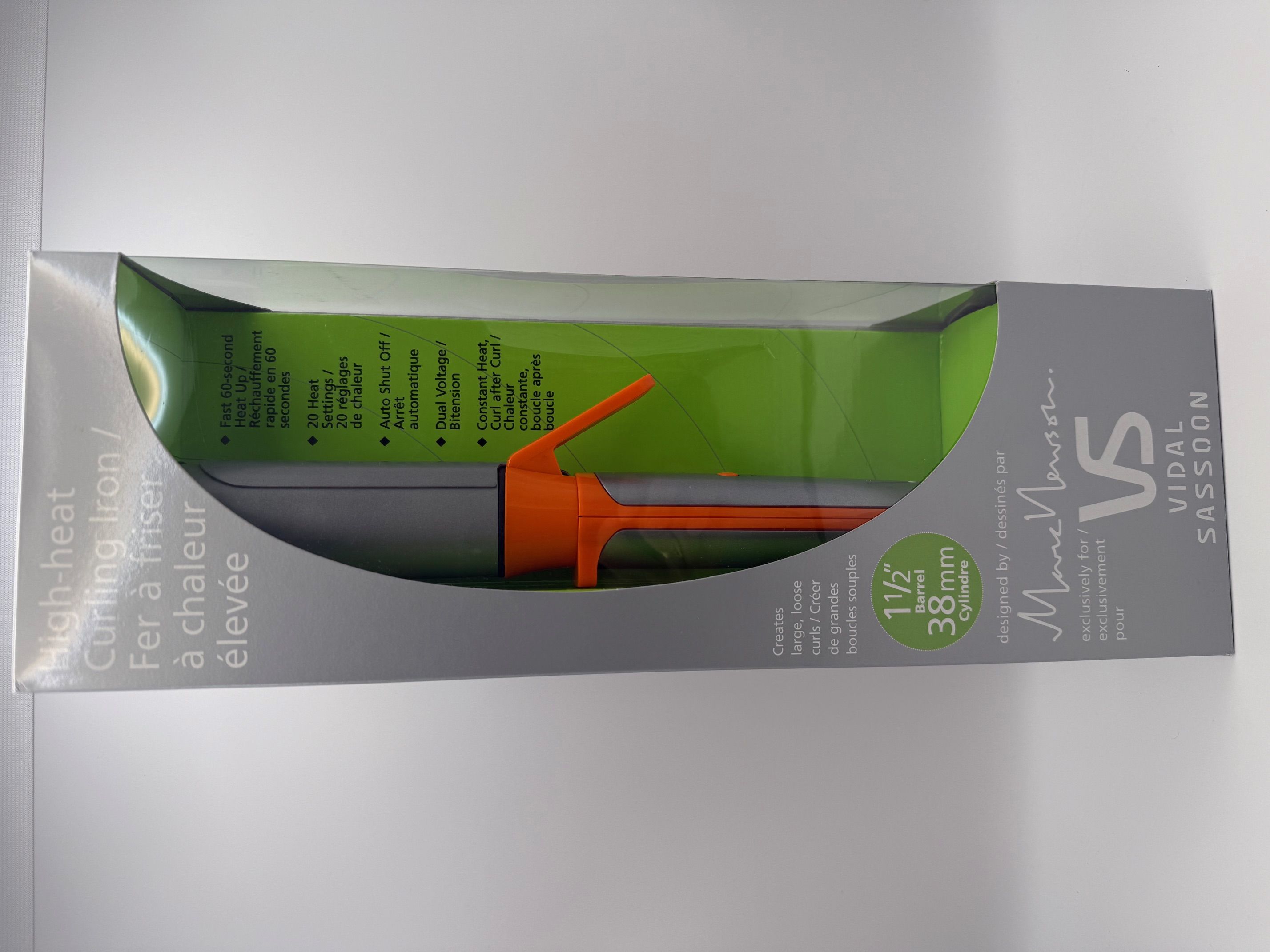 Vidal Sassoon 1.5" Dual Voltage Curling Iron 110-220V 1-1/2" Barrel