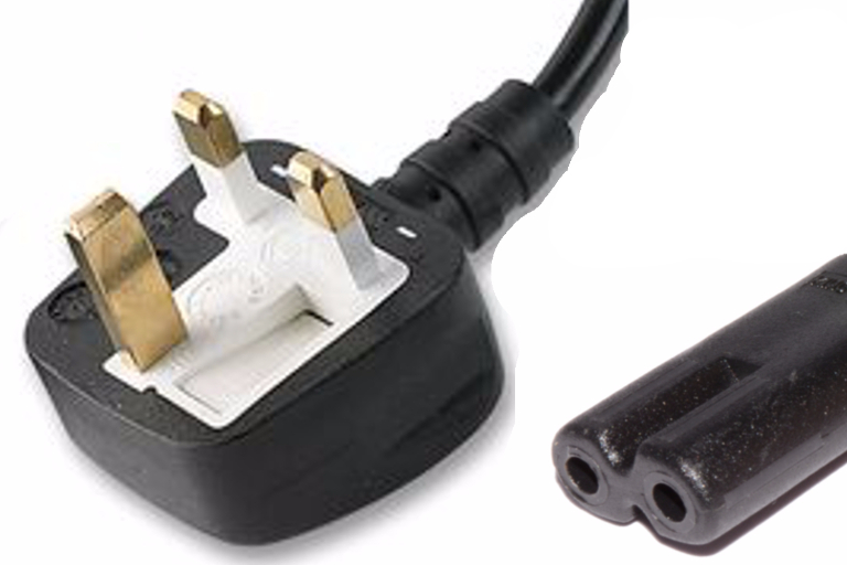 UK Power Cord with 3 Flat Pin Square Plug Type D for Africa, Asia, Middle East
